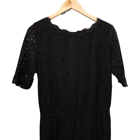 Diane Von Furstenberg Black Kendra Lace Jumpsuit NWT Size 10 - Picture 4 of 14